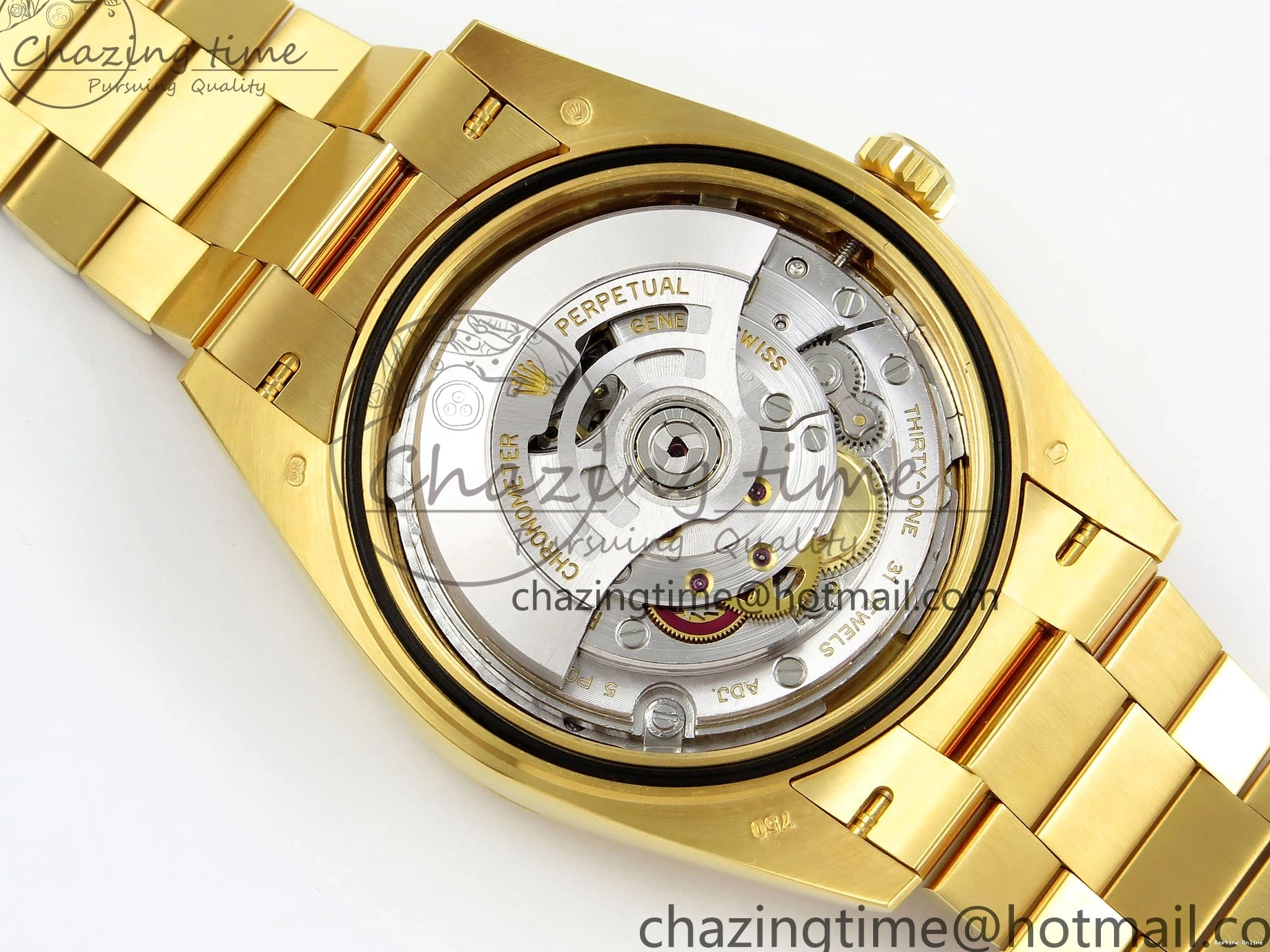 1225 WrinkleFree DayDate 40 228238 ARF 904L Steel YG Crystal Diamonds Bezel on President Bracelet VR 1550